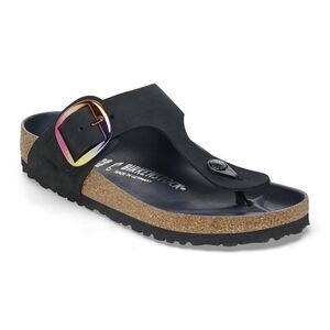 Birkenstock Black Nubuck Leather Gizeh Sandals